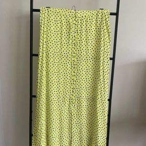 Mango neon dotted midi skirt M